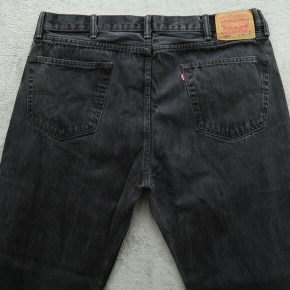 Levi's 505 Jeans Mens Size 40x32 Gray Regular Straight 100% Cotton Denim Fading - Picture 13 of 16